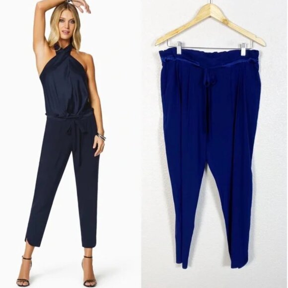 RAMY BROOK "Allyn" silk summer 6/8 pants in navy sz L - Picture 2 of 6
